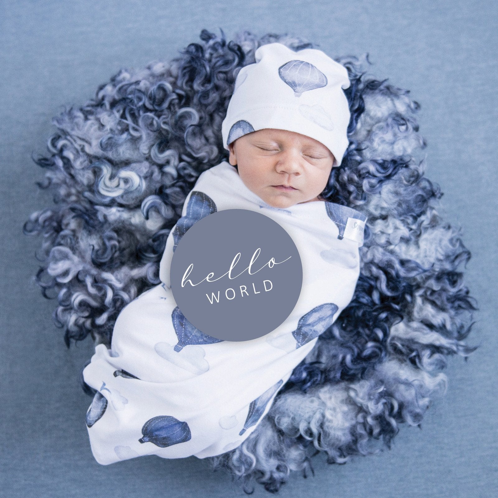 Reversible Baby Milestone Cards Cloud Chaser & Indigo - MyLullaby