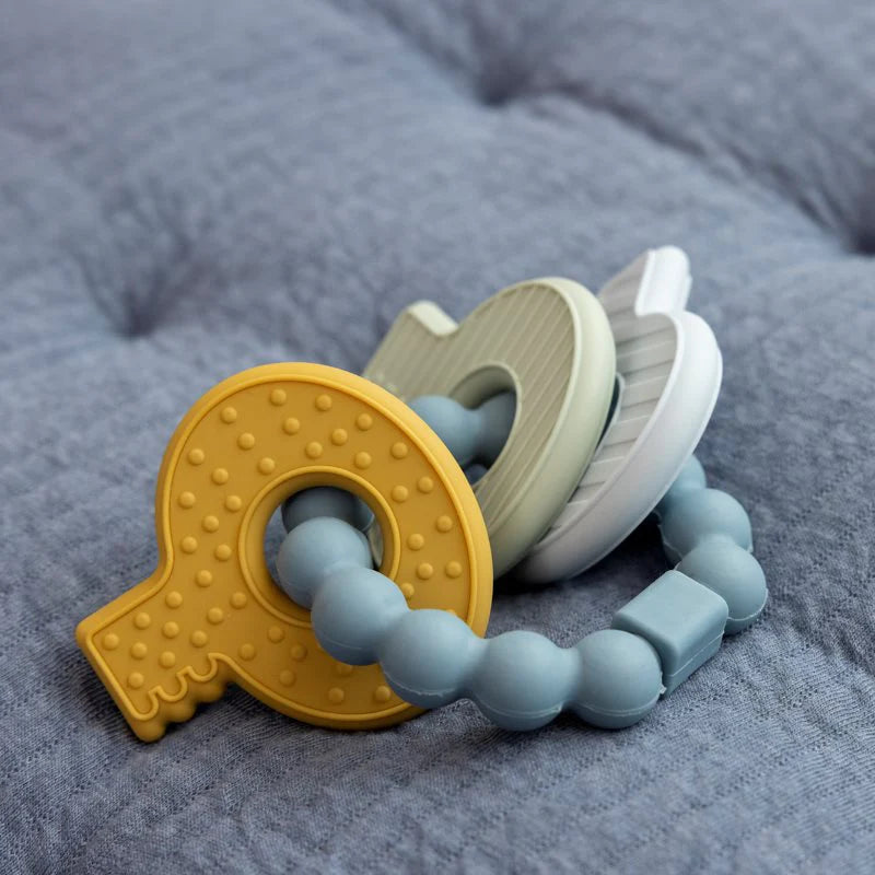 Little Dutch Silicone Teething Toy Keychain - Blue