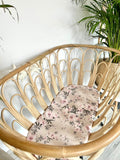 Yosoy Pram/Moses Basket Bamboo Fitted Sheet (Flowers On The Bige)