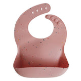 Mushie Silicone Bib (Powder Pink Confetti)