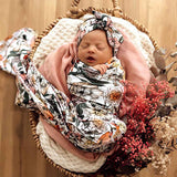 Snuggle Hunny Kids Jersey Cotton Swaddle Blanket and Headband Baby Set (Australiana)
