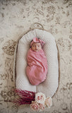Snuggle Hunny Kids Jersey Cotton Swaddle Blanket and Headband Baby Set (Jewel)