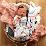 Snuggle Hunny Kids Jersey Cotton Swaddle Blanket (Rainbow Baby)